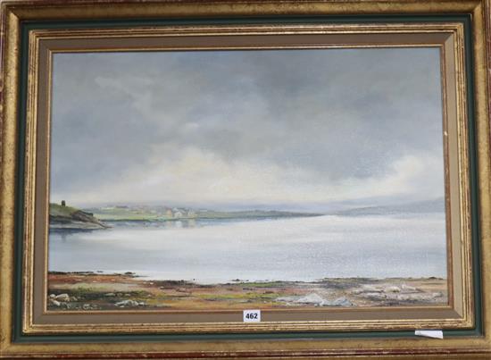 Shirley Carnt (20th century British), oil on canvas, Coastal landscape, signed, 50 x 75cm